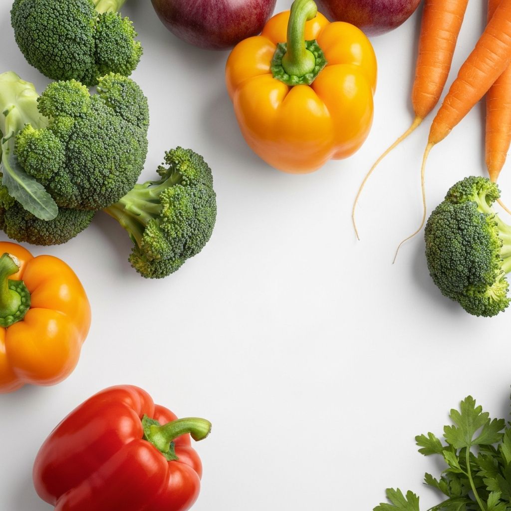 Fresh vegetables rich in fiber